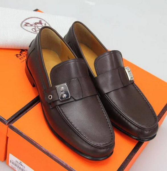Hermes Casual Shoes Leather HO557 Brown