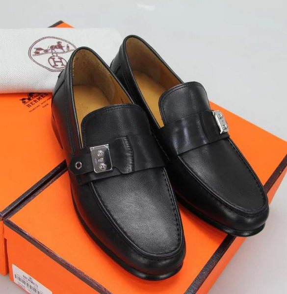 Hermes Casual Shoes Leather HO558 Black
