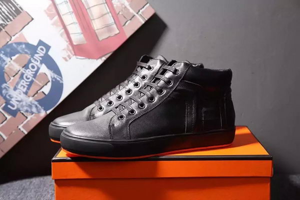 Hermes Casual Shoes Leather HO570 Black