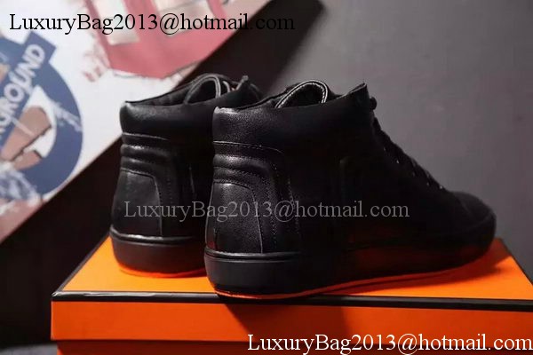 Hermes Casual Shoes Leather HO570 Black