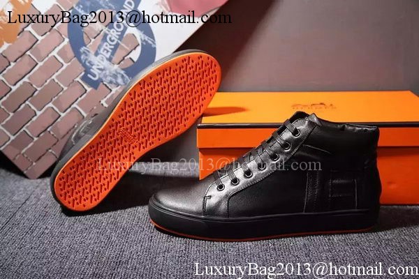 Hermes Casual Shoes Leather HO570 Black