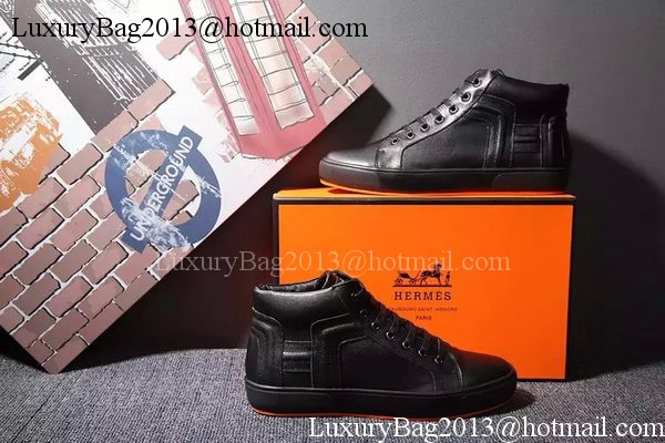 Hermes Casual Shoes Leather HO570 Black