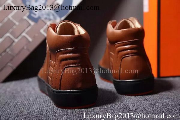 Hermes Casual Shoes Leather HO570 Brown