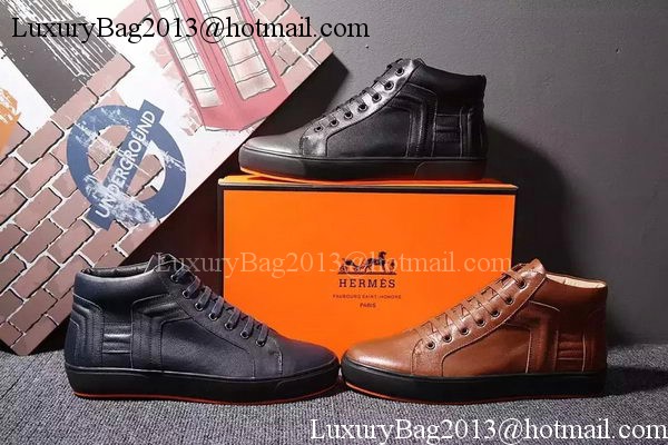 Hermes Casual Shoes Leather HO570 Royal