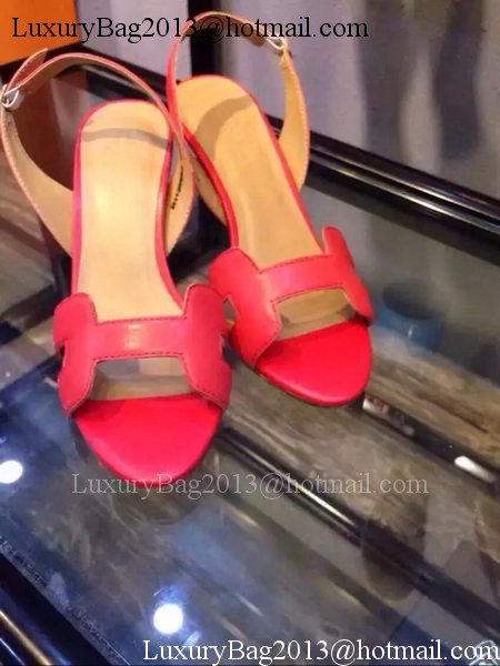 Hermes Leather Sandal HO546 Red