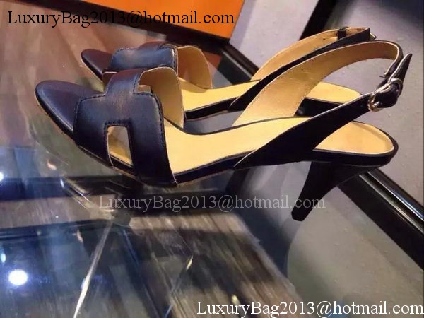 Hermes Leather Sandal HO547 Black