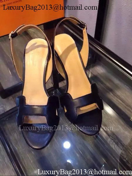 Hermes Leather Sandal HO547 Black