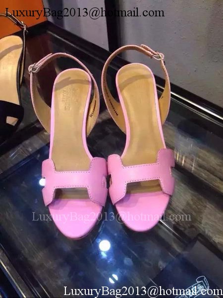 Hermes Leather Sandal HO548 Pink