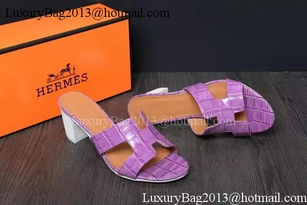 Hermes Slipper Leather HO0513 Purple