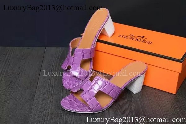 Hermes Slipper Leather HO0513 Purple