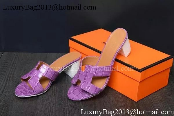 Hermes Slipper Leather HO0513 Purple