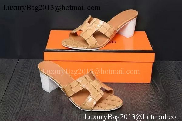 Hermes Slipper Leather HO0515 Apricot