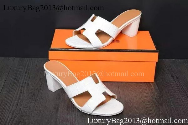 Hermes Slipper Leather HO0516 White