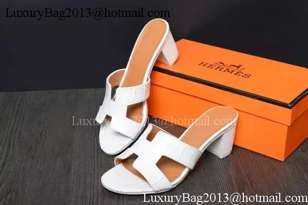 Hermes Slipper Leather HO0516 White