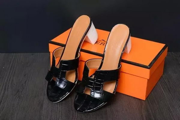 Hermes Slipper Leather HO0519 Black