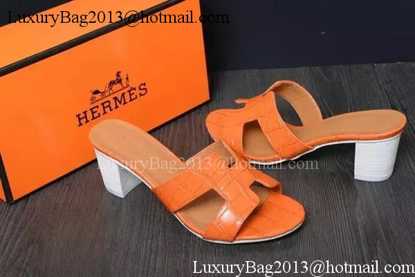 Hermes Slipper Leather HO0520 Orange