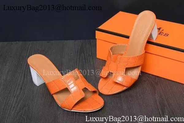 Hermes Slipper Leather HO0520 Orange