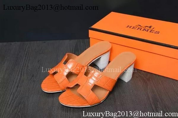 Hermes Slipper Leather HO0520 Orange