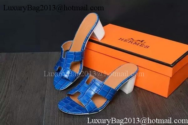 Hermes Slipper Leather HO0521 Blue