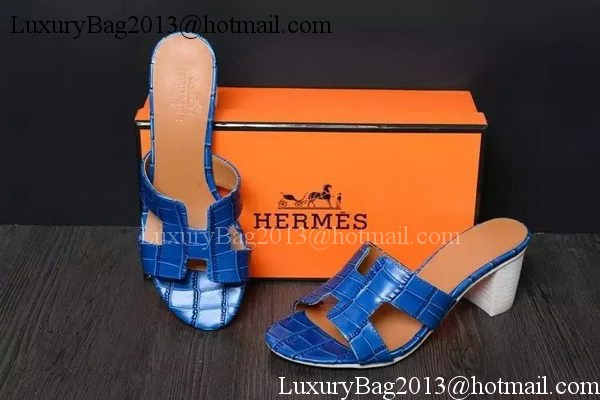 Hermes Slipper Leather HO0521 Blue