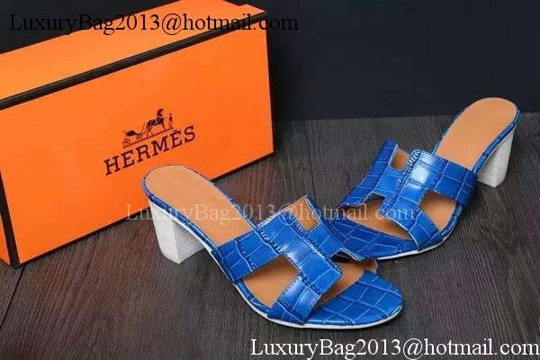 Hermes Slipper Leather HO0521 Blue