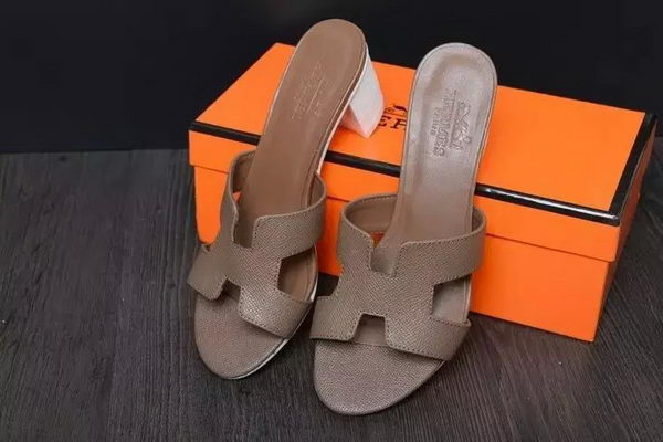 Hermes Slipper Leather HO0522 Brown