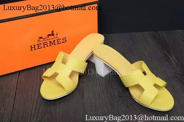 Hermes Slipper Leather HO0523 Yellow