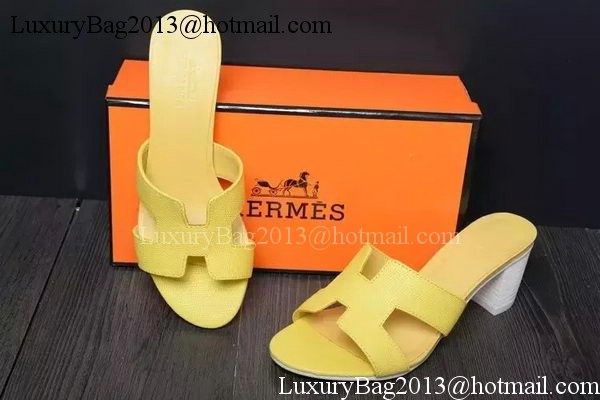 Hermes Slipper Leather HO0523 Yellow