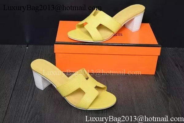 Hermes Slipper Leather HO0523 Yellow