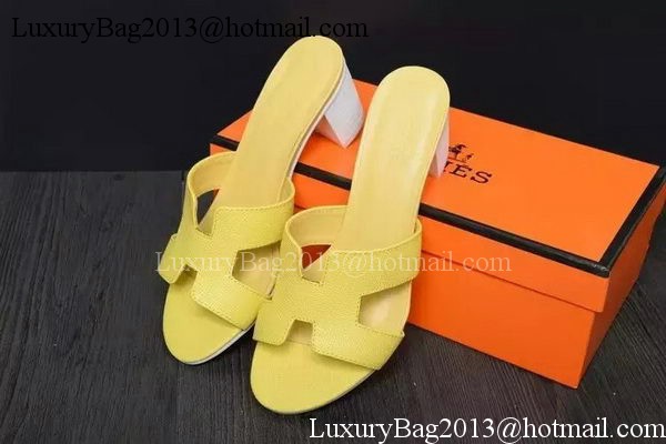 Hermes Slipper Leather HO0523 Yellow