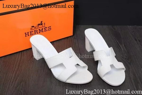 Hermes Slipper Leather HO0525 White