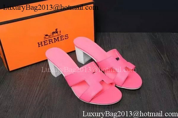 Hermes Slipper Leather HO0528 Light Red