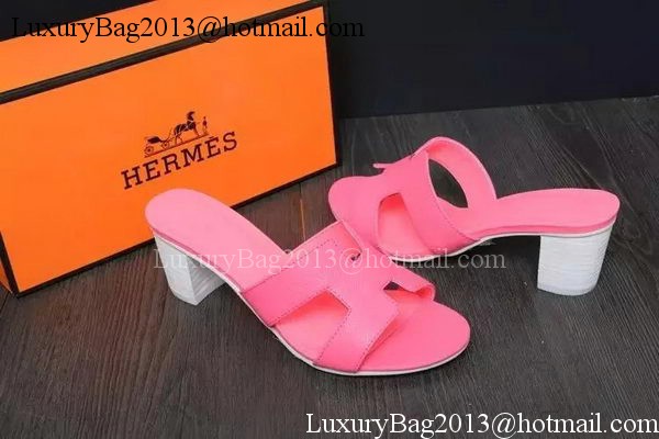 Hermes Slipper Leather HO0528 Light Red