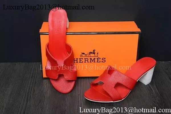 Hermes Slipper Leather HO0529 Red