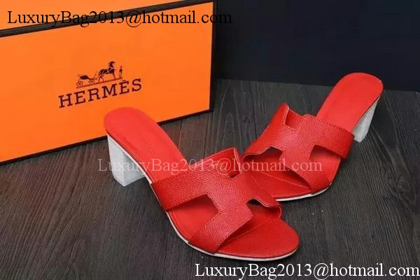 Hermes Slipper Leather HO0529 Red