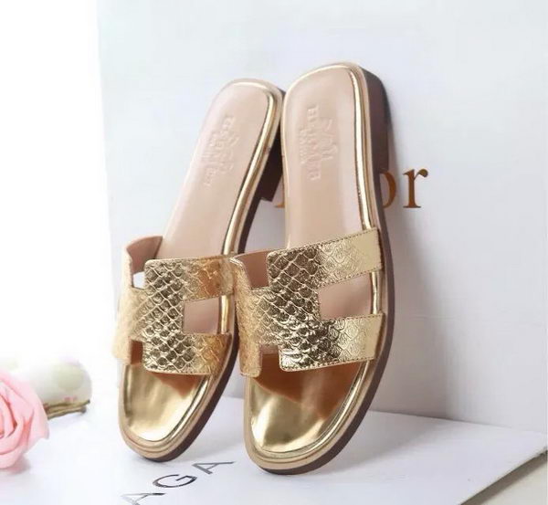 Hermes Slipper Leather HO0532 Gold