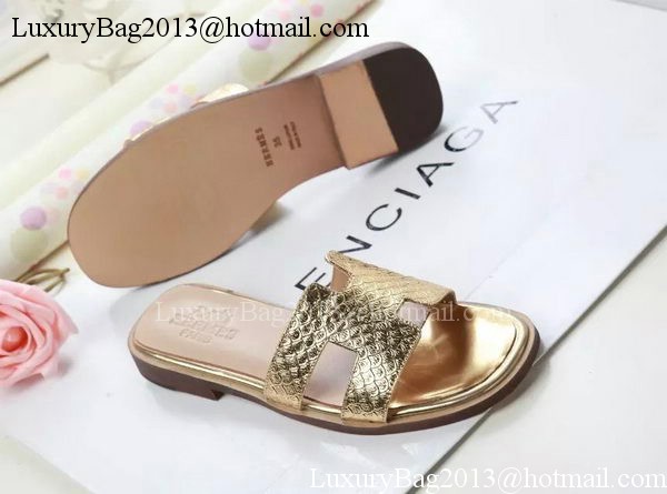 Hermes Slipper Leather HO0532 Gold