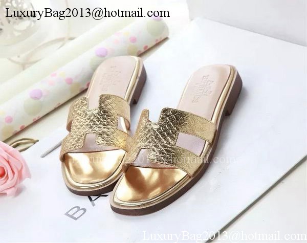 Hermes Slipper Leather HO0532 Gold