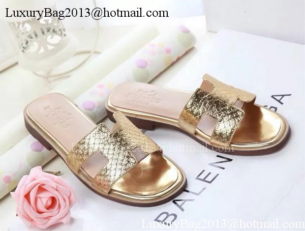 Hermes Slipper Leather HO0532 Gold