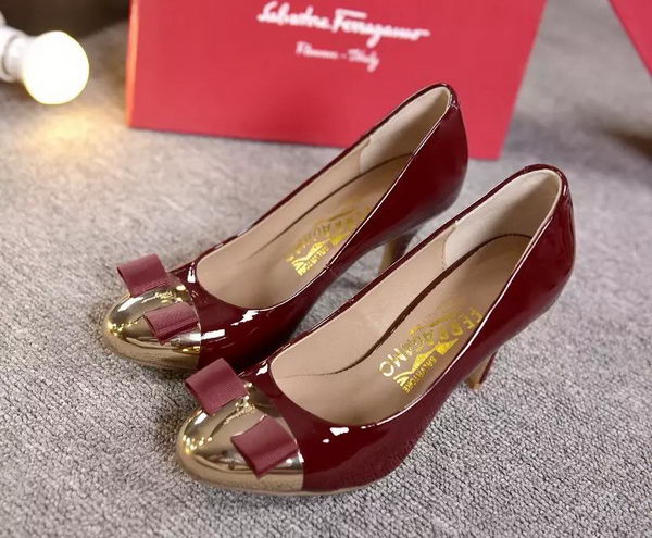 Salvatore Ferragamo 85MM Pump Patent Leatehr FL0609 Burgundy