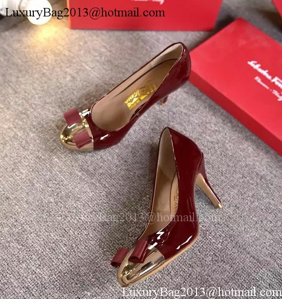 Salvatore Ferragamo 85MM Pump Patent Leatehr FL0609 Burgundy