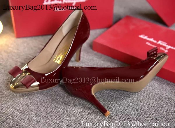 Salvatore Ferragamo 85MM Pump Patent Leatehr FL0609 Burgundy