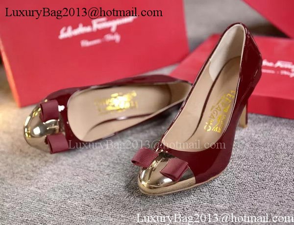 Salvatore Ferragamo 85MM Pump Patent Leatehr FL0609 Burgundy