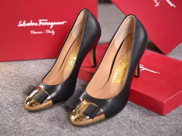 Salvatore Ferragamo 85MM Pump Sheepskin Leather FL0613 Black