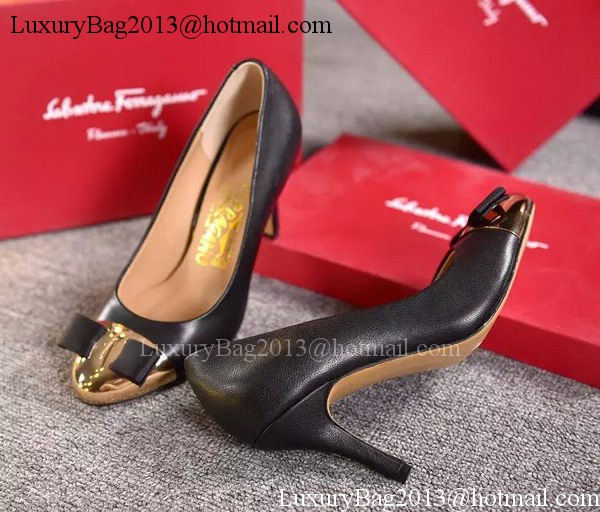 Salvatore Ferragamo 85MM Pump Sheepskin Leather FL0613 Black