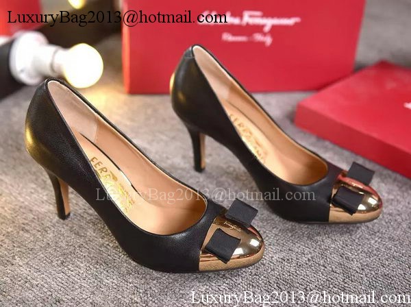 Salvatore Ferragamo 85MM Pump Sheepskin Leather FL0613 Black