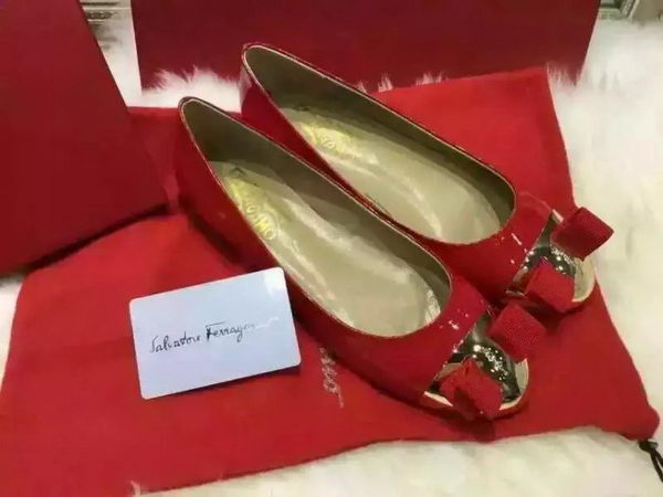 Salvatore Ferragamo Flat Patent Leather FL0608 Red