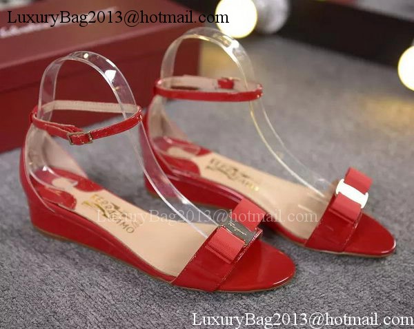 Salvatore Ferragamo Patent Leather Sandal FL0615 Red