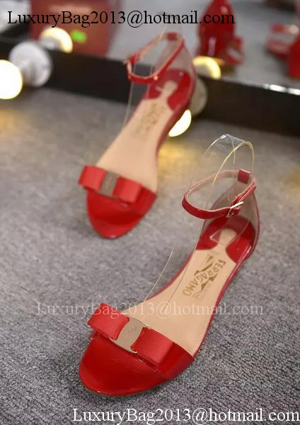 Salvatore Ferragamo Patent Leather Sandal FL0615 Red