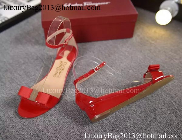 Salvatore Ferragamo Patent Leather Sandal FL0615 Red